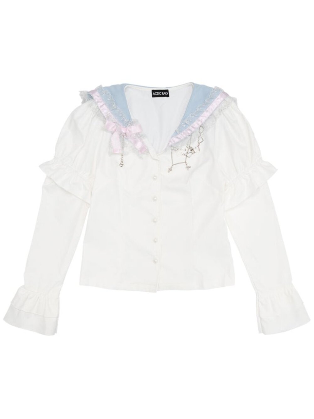 NEW ACDC RAG -Swaying Heart Pastel Girl Sailor Blouse Top